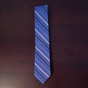 Piattelli Blue and White Striped Tie